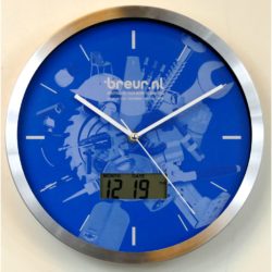 Promotional wall clock 568LCD, 30 cm, aluminium